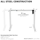 VIVO Electric Stand Up Desk Frame Workstation, Frame Only, Single Motor Ergonomic Standing Height Adjustable Base with Memory Controller, White, DESK-V100EWY VIVO