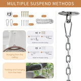 Nicesoul Outdoor Hanging Egg Chair Without Stand, Patio Wicker Swing Egg Basket Chairs with Padded Cushions, 350 Lbs Ceiling Tree Swinging Egg-Shaped Chair No Stand for Indoor Bedroom Porch, Brown NICESOUL