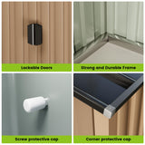 Outdoor Storage Shed, 8 x 6 FT Metal Storage Shed, Metal Garden Tool Shed with Roof, Door & Lock, Waterproof and Anti-UV, for Patio Garden Yard, Brown CuisinSmart