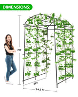 Garden Arch Tunnel Trellis for Climbing Plant Outdoor, Garden Trellis Arch, 7 FT Tall Walkway Trellis, Large Side Archway Arbor Tunnel Support for Vegetable/Fruit/Flowers Outdoor,Garden Raised Bed FAHKNS