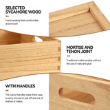 KIRIGEN Nesting Wood Crates with Handles Set of 3 - Farmhouse Decor Wooden Storage Containers/ Portable Rolling Tray Basket/ Crates Decorative Boxes Natural 3TH-NA KIRIGEN