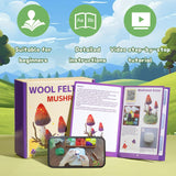 Yizzvb Mushroom Needle Felting Kit, Felt Kits for Beginners Adult, Wool Felting Kit with Felting Pad, Felting Needles and Instruction for DIY Lovers Yizzvb