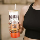 AGH 25 oz Sublimation Glass with Bamboo Lid, 6 Pack Frosted Sublimation Beer Can Glass, Gradient Color Material, Suitable for Beer, Juice, Ice Water, Drinks, Etc. AGH