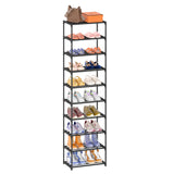 Autonomier 10 Tier Tall Shoe Rack, Narrow Lightweight Shoe Shelf, Compact Vertical Shoe Stand, Small Space Saving for Closet Floor, Dorm Storage Organizer, Front Door Entrance, Entryway Autonomier