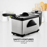 OVENTE Electric Deep Fryer 2 Liter Capacity, 1500 Watt Lid with Viewing Window and Odor Filter, Adjustable Temperature, Removable Frying Basket and Easy to Clean Stainless Steel Body, Silver FDM2201BR OVENTE
