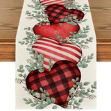 Artoid Mode Eucalyptus Hearts Valentine's Day Table Runner, Holiday Kitchen Dining Table Decoration for Home Party Indoor 13x72 Inch Artoid Mode