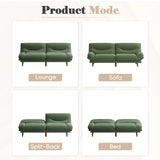 Homall Futon Sofa Bed, Modern Loveseat Futon Couch with Adjustable Backrest and Armrests, Sleeper Sofa Bed with Wood Frame for Living Room, Office, Apartment (Corduroy, Green) Homall