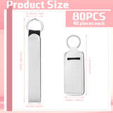 80 Pieces Sublimation Blank Wristlet Keychains with Lipstick Holder Keychains, DIY Blanks Heat Transfer Keychain, Double Sided Neoprene Lanyard Wrist Strap with Lipstick Keychain for DIY Craft Making Outus