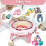 SENTRO 48 Needles Knitting Machines with Row Counter,Smart Knitting Crochet Machine,Weaving Round Loom,Double Knit Loom Machine Kit,DIY Knit Scarf Hat Sock SENTRO