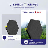 Shatex 12 Pack Hexagon Acoustic Panels,12" X 10" X 0.6" High Density Sound Absorbing Panels Reducing Noise and Improving Sound Quality,Suitable for Recording Rooms, Home Theaters and Offices (Black) Shatex