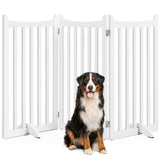 Yaheetech Dog Gate 36" H Extra Large Freestanding Pet Gate 3-Panel Wooden Dog Fence with 2 Support Feet Folding Dog Gate for Indoor, Stairs, Doorways, Halls, Kitchen Pet Barrier White, 60" L x 36" H Yaheetech