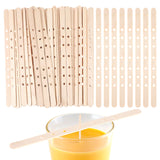 Gjinxi Wooden Candle Wick Holders 50 Pcs Multiwick Centering Device Holders Supplies Crafting Making Candle Wicks Bars Wax Stick Clips Center Tool for DIY Material Package Mold Gjinxi