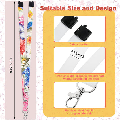 Gersoniel 20 Pieces Sublimation Blank Lanyards White Lanyards Neck Lanyards with Badge Holder DIY Lanyards