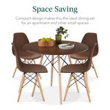 Best Choice Products 5-Piece Dining Set, Compact Mid-Century Modern Table & Chair Set for Home, Apartment w/ 4 Chairs, Plastic Seats, Wooden Legs, Metal Frame - Brown/Oak Best Choice Products