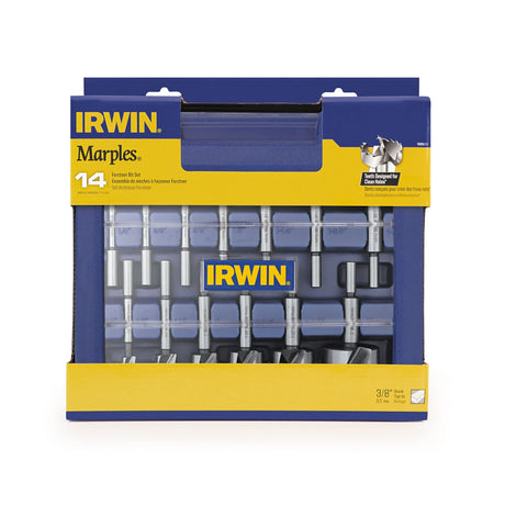 IRWIN Marples Forstner Bit Set, Wood Drill Bits, Made of Carbon Steel, Ideal for Fine Woodworking, Cabinet-making and more, 14 Pieces (1966893) IRWIN
