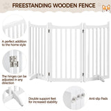 Yaheetech Dog Gate 36" H Extra Large Freestanding Pet Gate 3-Panel Wooden Dog Fence with 2 Support Feet Folding Dog Gate for Indoor, Stairs, Doorways, Halls, Kitchen Pet Barrier White, 60" L x 36" H Yaheetech