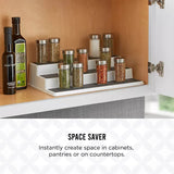 Copco Non-Skid 3-Tier Spice Pantry Kitchen Cabinet Organizer, 10-Inch, White/Gray Copco