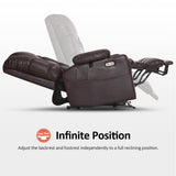 MCombo Triple Motor Power Lift Recliner Chair with Massage and Dual Heating, Adjustable Headrest for Big and Tall Elderly People, Faux Leather R7635 (Dark Brown, Large-Wide) MCombo