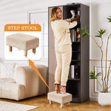 Cpintltr Foot Stool Ottoman Rectangular Footrest Pouf Ottomans Natural Seagrass Footstool with Wooden Legs Hand Weave Step Stool for Living Room Bedroom Entryway Natural White Cpintltr