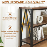 HOMISSUE Entryway Console Table, Rustic Console Tables with Wide Storage, Industrial Foyer Tables for Entryway with 3-Tier Open Shelves, Entryway Table for Living Room, Hallway, Brown, 47 Inch HOMISSUE