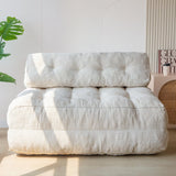 MAXYOYO Folding Sofa Bed, Convertible Sleeper Chair with Pilow Foldable Matress with Back Support, Portable Fold Out Chair Bed Comfy Floor Sofa Lounge for Living Room Bedroom, Beige, Double MAXYOYO