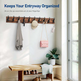 Tatub 38.6" Rustic Coat Rack Wall Mount with 10 Hooks, Large Coat Hanger Wall Mount, Heavy Duty Farmhouse Entryway Organizer Hooks for Hanging, Hat, Bag, Jacket Tatub