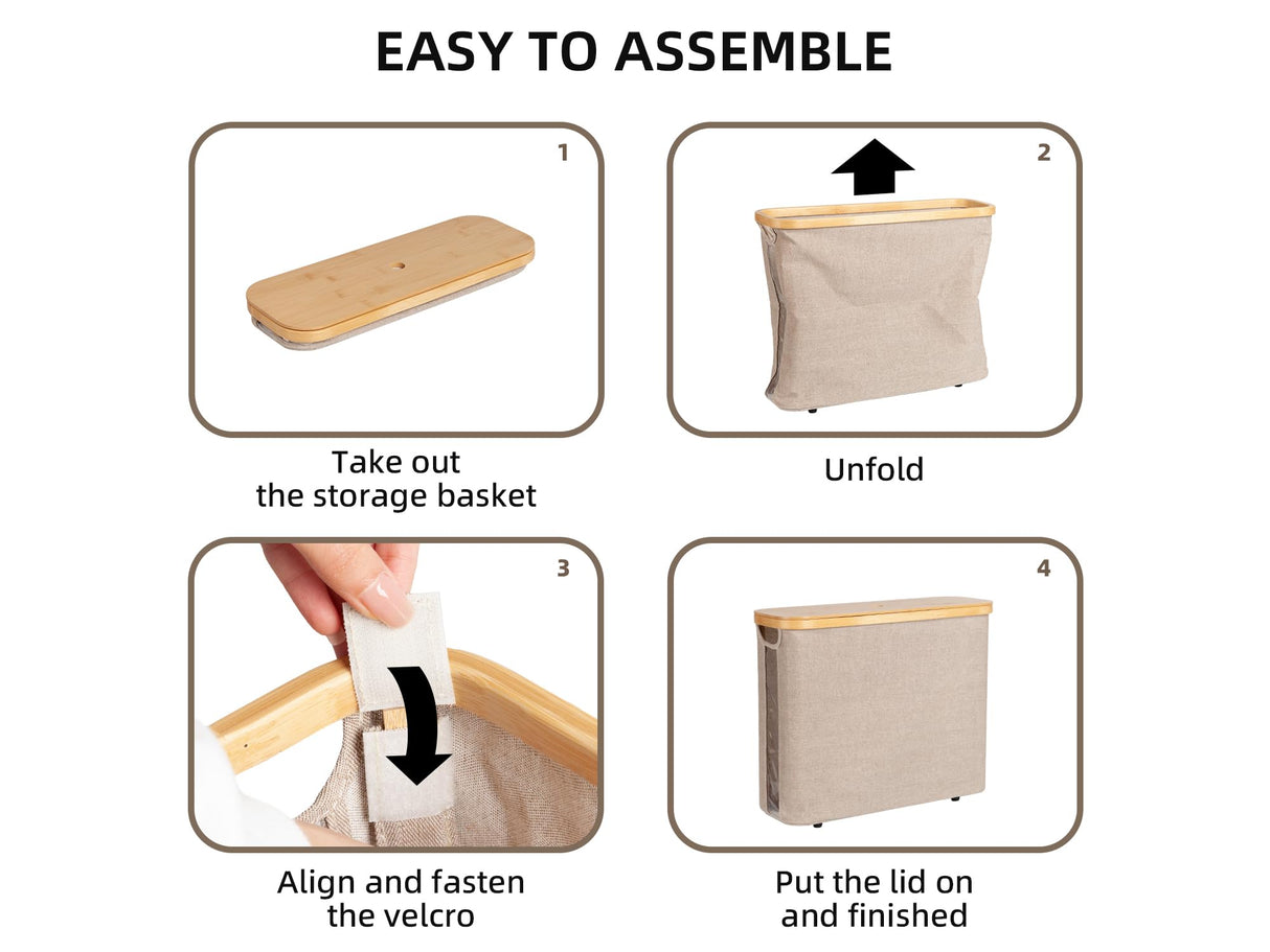 StorageWorks Toilet Paper Storage Basket, Toilet Paper Basket with Bamboo Lid, Large Toilet Paper Holder for up to 9 Mega Rolls, Toilet Paper Storage Cabinet for Bathroom, Brown and Beige, 1 Pack StorageWorks