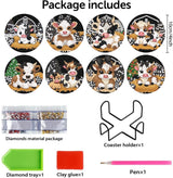 Canrichshop 8 Pcs Highland Cow Diamond Painting Coasters, Cute Animals Art Kits, 5D DIY Full Drill Dots, Arts and Crafts Supplies for Adults Canrichshop
