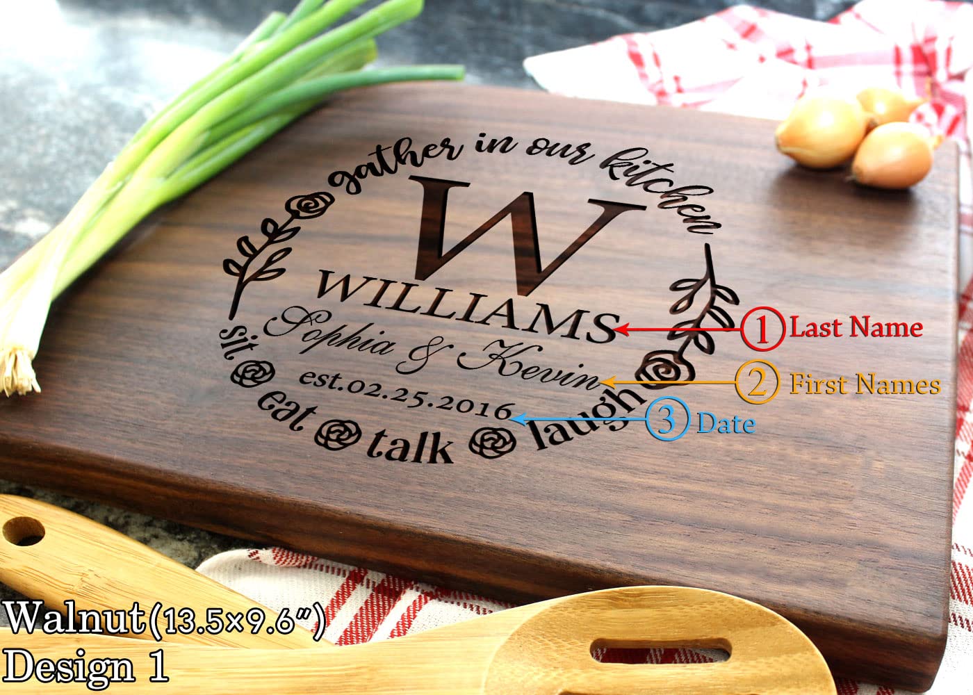 Personalized Cutting Boards, Wooden Custom Engraved Chopping Board for Wedding Gift, Bridal Shower, Engagement Gifts, Anniversary Gift, Housewarming - WoodArtSupply