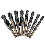 EFFICERE 8-Piece Premium 1/2” Reduced Shank Silver and Deming Large Drill Bit Set in Aluminum Carry Case, M2 High Speed Steel, 135-Degree Split Point | SAE Inch Size 9/16” - 1” by 1/16th Increment EFFICERE