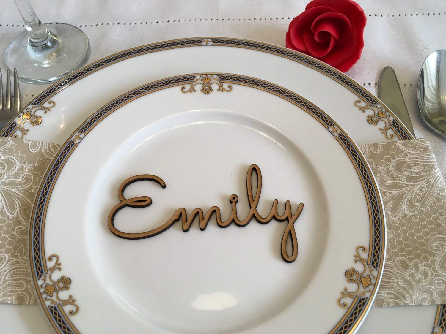 24 LAser cut names - custom laser cut place cards / escort card / placecards- deals Reserved