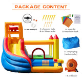 HuaKastro Inflatable Bounce House Water Slide – Backyard Water Park for Kids with Slide, Pool (Ball Pit), and Bucket Dump for Outdoor/Indoor Play, Perfect for Summer Fun (Blower Included) HuaKastro