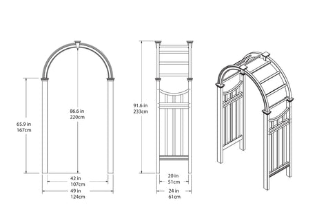Vienna 49"W x 91"H Vinyl Arbor Vita