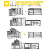 Aivituvin 71" Chicken Coop Run Extension Metal Frame with Perches, Outdoor Rabbit Run Duck House Enclosure with Detachable Door Aivituvin