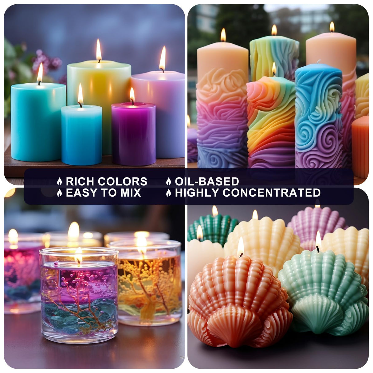 Candle Dye - 32 Colors Candle Wax Dyes, Highly Concentrated Candle Color Dye, Oil-Based Liquid Candle Dye for Soy Wax, Candle Making - 5ml Each HOMY ARTY