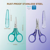 PAFASON Sharpest & Precise Stainless Steel Curved Straight Thread Yarn Fabric Cutting Scissor with Safety Cap & TSA Complied Ideal for Embroidery Quilting Sewing Knitting Crafting Cross Stitch Crochet Pafason