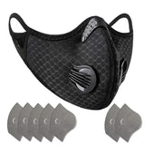 Hayodo Loops Face Dust Mask,Reusable Face Mask with 7 Activated Carbon Filters for Woodworking Construction Mowing Grinding (Black M Plus) Hayodo
