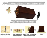 Couch Legs for Furniture Set of 4, Pyramid Square Wooden Furniture Legs 6 Inch, Mid Century Modern Brown Color Sofa Legs Replacement for Ottoman, Chair, Dresser, Coffee Table, Armchair, Settee OneDream