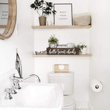 DOFAFALA MayAvenue Farmhouse Bathroom Decor Box Hello Sweet Cheeks Double Sided Wooden Toilet Paper Holder Tissue Box with Handles, Bathroom Signs (Brown) DOFAFALA
