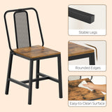 YATINEY Dining Chairs Set of 4, Wooden Kitchen Chairs, Farmhouse Dining Chairs with Back Support, for Living Room, Kitchen, Rustic Brown and Black CY01L4BRN1 YATINEY