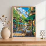 Ceiomez Paint by Numbers Kit for Adults, Street Cafe Paint by Number, Street Paint by Numbers for Adults Beginner for Gift Home Wall Decor 16x20 Inch Ceiomez