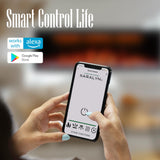 Benrocks 60'' WiFi- Enabled Electric Fireplace Inserts - Alexa & App Control, Slim Recessed & Wall Mounted, 13 * 13 * 3 Flame Color Combinations, 750W/1500W, Black Benrocks