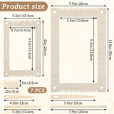 7 PCS Rectangle Weaving Loom Wood Weaving Loom Kit Small Weavings Looms Kit Bookmark Looms with Wooden Stick, Weavings Comb, Crochet Needle for Kids Adults Beginners and Weavinges Lovers Zyghjort