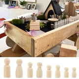 150 Pieces Wooden Peg Doll, Unfinished Wooden Peg Dolls in Different Shapes and Sizes, Perfect for DIY Art and Craft, Painting, Table Setting by GNIEMCKIN GNIEMCKIN