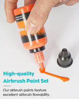 Airbrush Paint Set, 24Colors Acrylic Air Brush Paint Kit, Ready to Spray Water-Based Opaque & Neon Colors for Artists, Beginners, and Students, DIY Projects, 30 ml/1.01 Fl Oz Bottle O Rexley