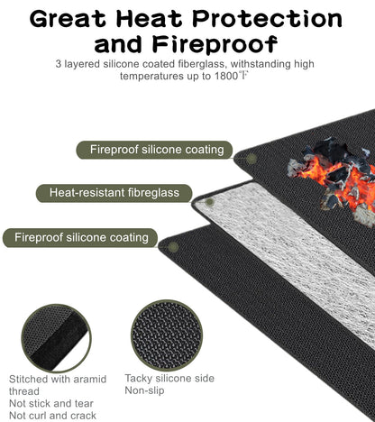 Falezern Large 70 X 48 in Fireproof Grill Mat for Outdoor Grill Deck Protector, BBQ Grill Floor Matt for Under Outdoor Grill, Square Fireproof Mat for Under Fire Pit, Fireplace, Grill, and More.