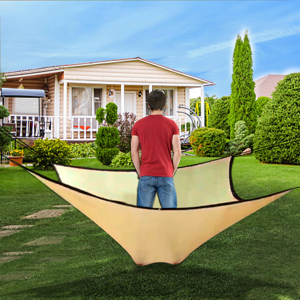 Shade Cloth - Pergola Sun Shade 90% Outdoor Shade Fabric with Grommets for Pergola Cover Patio Gazebo Deck Garden Porch Wheat(3X6FT) ZOZIJIU