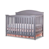 SORELLE FURNITURE Berkley Round Top Crib, Classic 4-in-1 Convertible Crib, Made of Wood, Non-Toxic Finish, Wooden Baby Bed, Toddler Bed, Child’s Daybed and Full-Size Bed, Nursery Furniture-Gray SORELLE FURNITURE