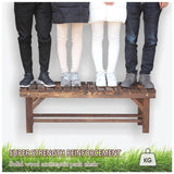 LSPYYDS Outdoor Garden Bench, 2-Person Wood Patio Bench Weatherproof Outdoor Backless Bench, Anti-Corrosion and Anti-Rust Garden Benches for Garden Lawn Porch Park Backyard 90x35x40cm LSPYYDS