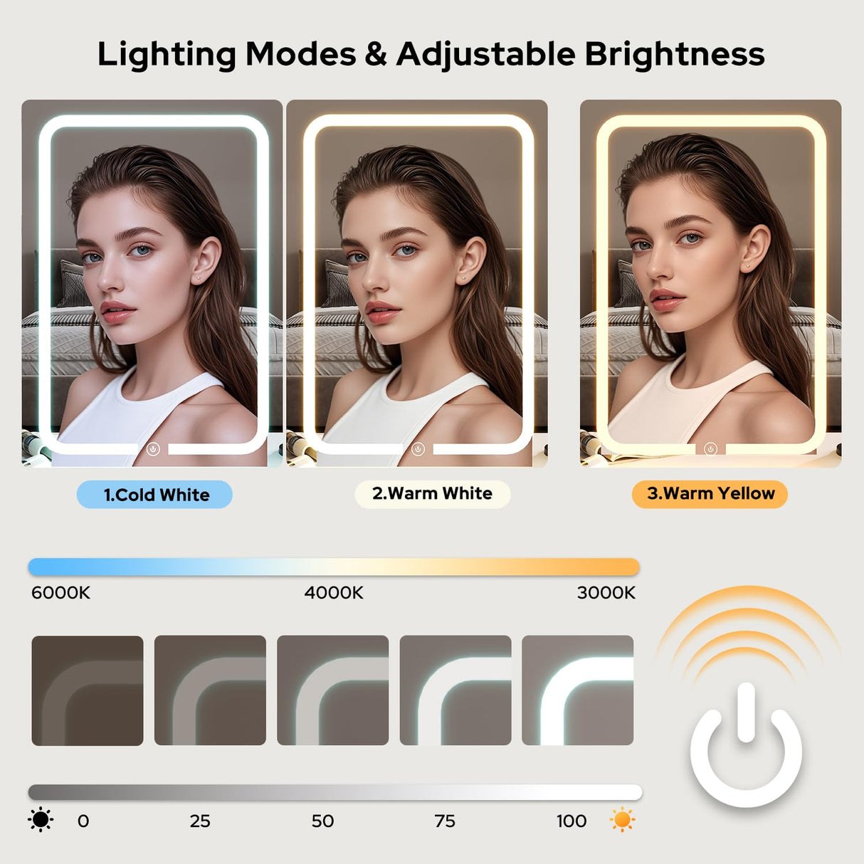 knoworld Vanity Desk with Sliding Mirror & LED Lights, Smart Makeup Table with Charging Station, Hairdryer Holder, 7 Shelves, 3 Drawers, 2 Cabinets, Vanity with Extra Hidden Stroage for Bedroom,Black knoworld